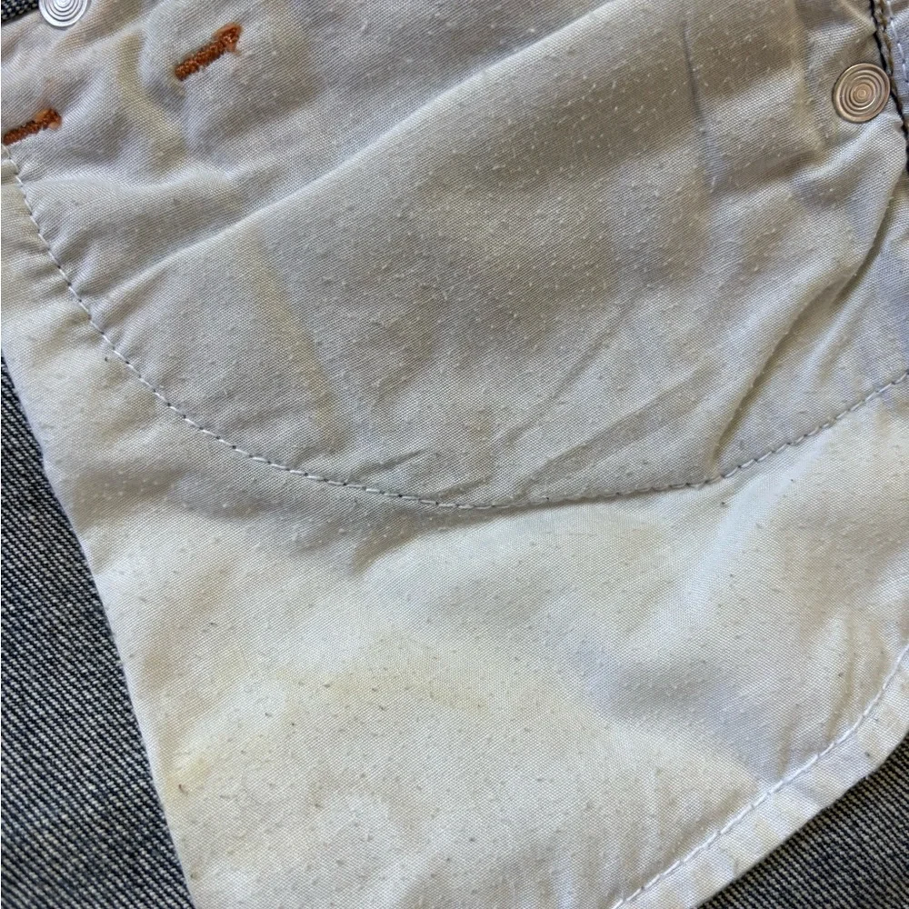 Ed Hardy Blue Denim Mini Skirt with Yellow Logo - Picture 8 of 8